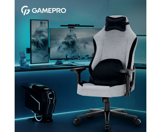 Кресло игровое GamePro GC715DG Linen fabric Dark grey (GC715DG), изображение 9 Кресло игровое GamePro GC715DG Linen fabric Dark grey (GC715DG), изображение 9
