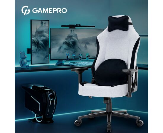 Кресло игровое GamePro GC715LG Linen fabric Light grey (GC715LG), изображение 9 Кресло игровое GamePro GC715LG Linen fabric Light grey (GC715LG), изображение 9