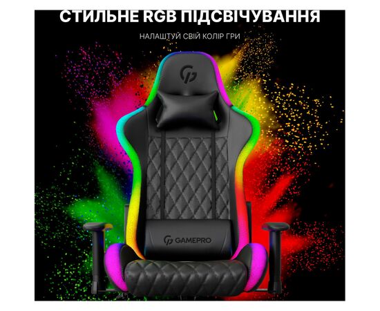 Кресло игровое GamePro Hero RGB Black (GC-700-Black), изображение 11 Кресло игровое GamePro Hero RGB Black (GC-700-Black), изображение 11