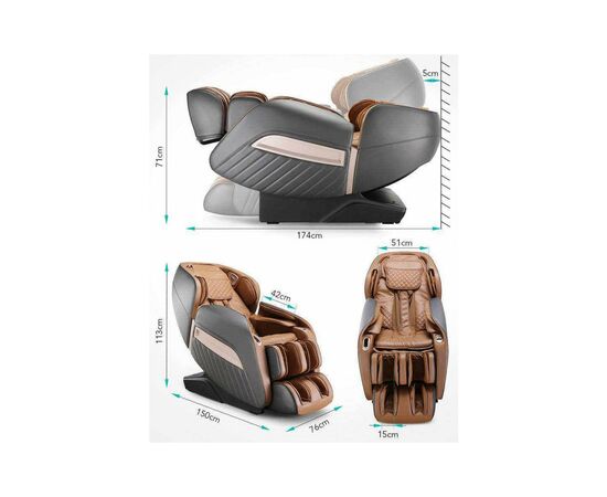 Массажное кресло NAIPO MGC-A350(Brown), изображение 4 Массажное кресло NAIPO MGC-A350(Brown), изображение 4