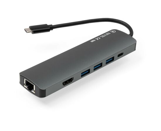 Концентратор Vinga USB-C 3.1 to HDMI+RJ45_1Gbps+3xUSB3.0+SD/TF+PD100W (VHYC8), изображение 4 Концентратор Vinga USB-C 3.1 to HDMI+RJ45_1Gbps+3xUSB3.0+SD/TF+PD100W (VHYC8), изображение 4