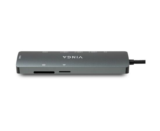 Концентратор Vinga USB-C 3.1 to HDMI+RJ45_1Gbps+3xUSB3.0+SD/TF+PD100W (VHYC8), изображение 6 Концентратор Vinga USB-C 3.1 to HDMI+RJ45_1Gbps+3xUSB3.0+SD/TF+PD100W (VHYC8), изображение 6