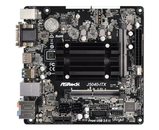 Материнская плата ASRock J5040-ITX, изображение 2 Материнская плата ASRock J5040-ITX, изображение 2