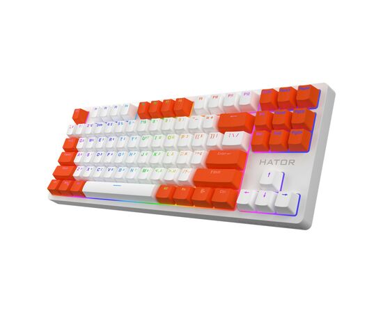 Клавиатура Hator Rockfall 2 Mecha Signature Edition USB White/White/Orange (HTK-521-WWO), изображение 2 Клавиатура Hator Rockfall 2 Mecha Signature Edition USB White/White/Orange (HTK-521-WWO), изображение 2