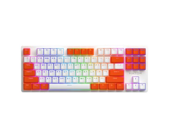 Клавіатура Hator Rockfall 2 Mecha Signature Edition USB White/White/Orange (HTK-521-WWO)