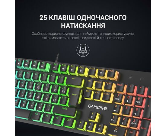 Клавиатура GamePro MK85R Red Switch RGB USB Black (MK85R), изображение 10 Клавиатура GamePro MK85R Red Switch RGB USB Black (MK85R), изображение 10
