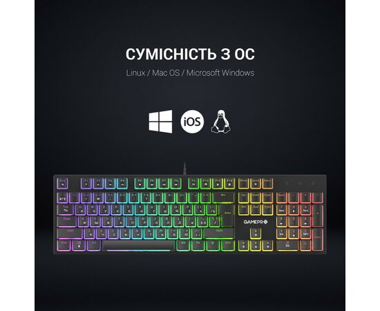 Клавиатура GamePro MK85R Red Switch RGB USB Black (MK85R), изображение 9 Клавиатура GamePro MK85R Red Switch RGB USB Black (MK85R), изображение 9