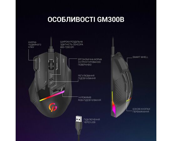Мышка GamePro GM300B USB Black (GM300B), изображение 9 Мышка GamePro GM300B USB Black (GM300B), изображение 9