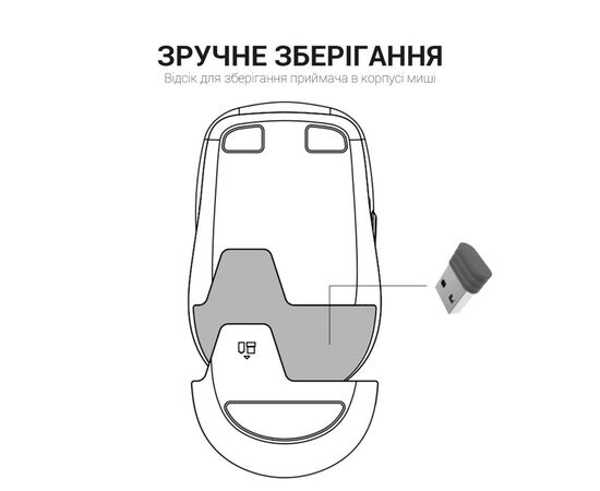 Мышка GamePro M267G Silent Click Wireless Gray (M267G), изображение 10 Мышка GamePro M267G Silent Click Wireless Gray (M267G), изображение 10