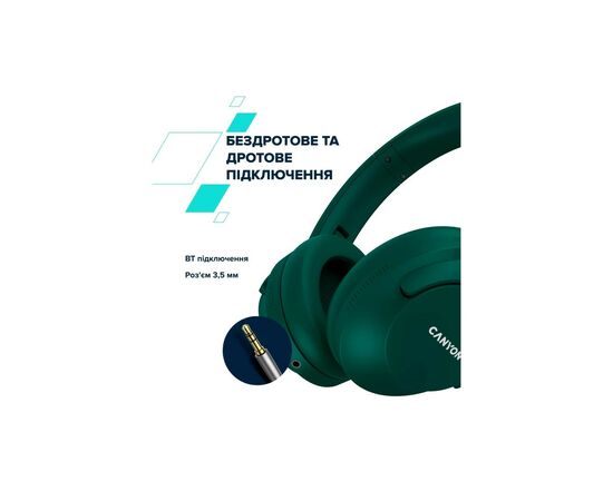 Наушники Canyon OnRiff 10 ANC Bluetooth Green (CNS-CBTHS10GN), изображение 11 Наушники Canyon OnRiff 10 ANC Bluetooth Green (CNS-CBTHS10GN), изображение 11