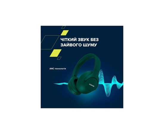 Наушники Canyon OnRiff 10 ANC Bluetooth Green (CNS-CBTHS10GN), изображение 9 Наушники Canyon OnRiff 10 ANC Bluetooth Green (CNS-CBTHS10GN), изображение 9