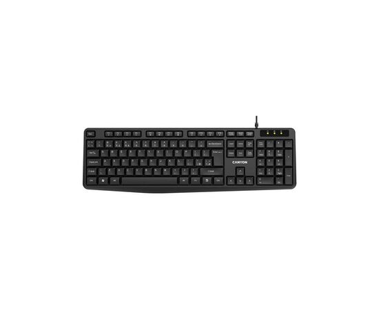 Клавиатура Canyon KB-1 Water resistant USB UA Black (CNE-CKEY01)