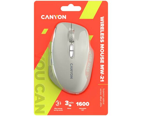 Мышка Canyon MW-21 Wireless Blue LED Cosmic Latte (CNS-CMSW21CL), изображение 6 Мышка Canyon MW-21 Wireless Blue LED Cosmic Latte (CNS-CMSW21CL), изображение 6