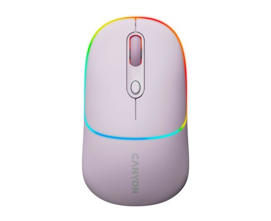 Мышка Canyon MW-22 Dual Band RGB Wireless Pearl Rose (CNS-CMSW22PR), изображение 2 Мышка Canyon MW-22 Dual Band RGB Wireless Pearl Rose (CNS-CMSW22PR), изображение 2
