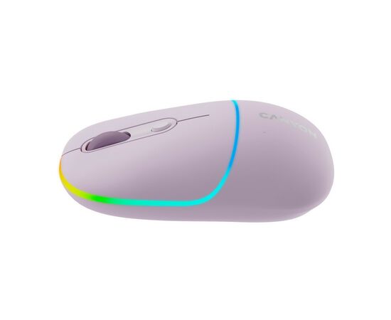 Мышка Canyon MW-22 Dual Band RGB Wireless Pearl Rose (CNS-CMSW22PR), изображение 3 Мышка Canyon MW-22 Dual Band RGB Wireless Pearl Rose (CNS-CMSW22PR), изображение 3