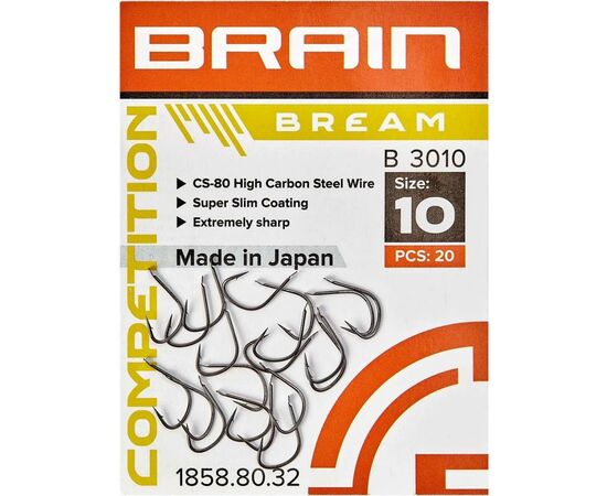 Крючок Brain fishing Bream B3010 08 (20 шт/уп) Black Nickel (1858.80.33), изображение 2 Крючок Brain fishing Bream B3010 08 (20 шт/уп) Black Nickel (1858.80.33), изображение 2