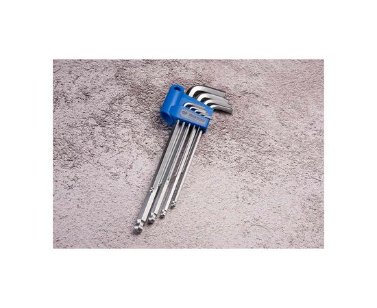 Ключ KING TONY шестигранный 9 шт. экстрадлинный Г-образный с шариком (20109MR), изображение 2 Ключ KING TONY шестигранный 9 шт. экстрадлинный Г-образный с шариком (20109MR), изображение 2