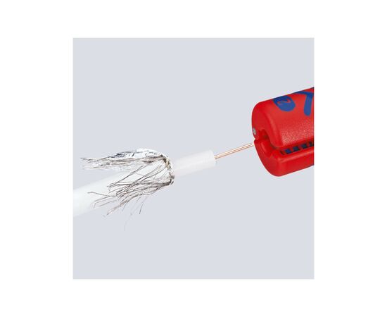 Съемник изоляции KNIPEX для коаксиальных кабелей (16 60 100 SB), изображение 4 Съемник изоляции KNIPEX для коаксиальных кабелей (16 60 100 SB), изображение 4
