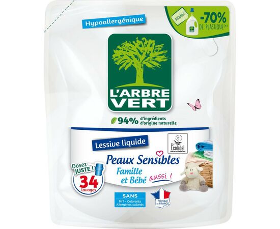 Гель для прання L'Arbre Vert Чутлива шкіра запасний блок 1.53 л (3450601046414)