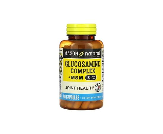 Витаминно-минеральный комплекс Mason Natural Комплекс глюкозамина с МСМ, Glucosamine Complex + MSM, 90 капсул (MAV-12639)