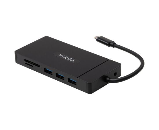 Концентратор Vinga USB-C 3.1 to VGA+HDMI+RJ45+3xUSB3.0+USB2.0+SD/TF+PD100W+Audio (VHYC10), изображение 2 Концентратор Vinga USB-C 3.1 to VGA+HDMI+RJ45+3xUSB3.0+USB2.0+SD/TF+PD100W+Audio (VHYC10), изображение 2