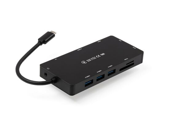 Концентратор Vinga USB-C 3.1 to VGA+HDMI+RJ45+3xUSB3.0+USB2.0+SD/TF+PD100W+Audio (VHYC10), изображение 4 Концентратор Vinga USB-C 3.1 to VGA+HDMI+RJ45+3xUSB3.0+USB2.0+SD/TF+PD100W+Audio (VHYC10), изображение 4