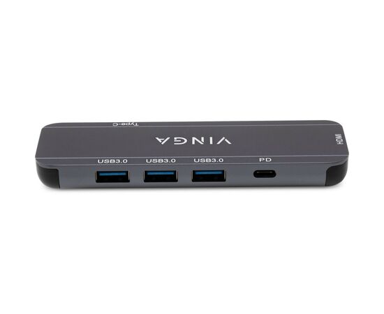 Концентратор Vinga USB-C 3.1 to HDMI+3xUSB3.0+PD100W+USB-C foldable cable (VHYC6FC), изображение 5 Концентратор Vinga USB-C 3.1 to HDMI+3xUSB3.0+PD100W+USB-C foldable cable (VHYC6FC), изображение 5
