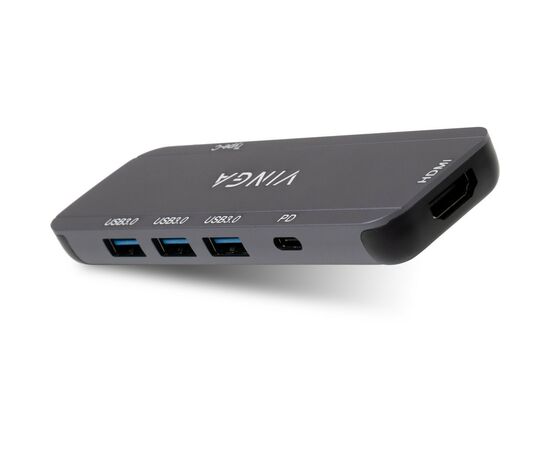 Концентратор Vinga USB-C 3.1 to HDMI+3xUSB3.0+PD100W+USB-C foldable cable (VHYC6FC), изображение 6 Концентратор Vinga USB-C 3.1 to HDMI+3xUSB3.0+PD100W+USB-C foldable cable (VHYC6FC), изображение 6