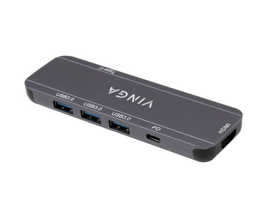 Концентратор Vinga USB-C 3.1 to HDMI+3xUSB3.0+PD100W+USB-C foldable cable (VHYC6FC), изображение 9 Концентратор Vinga USB-C 3.1 to HDMI+3xUSB3.0+PD100W+USB-C foldable cable (VHYC6FC), изображение 9