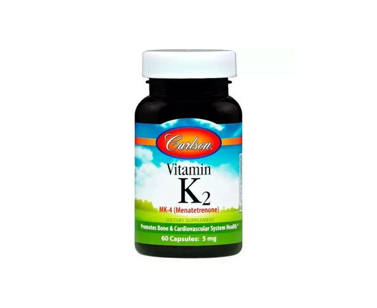 Витаминно-минеральный комплекс Carlson Витамин К2 (MK-4 Менатетренон), Vitamin K2 Menatetrenone, 5 Мг, 60 Капсу (CAR-01000)