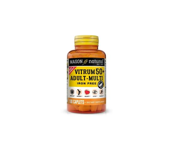 Мультивитамин Mason Natural Мультивитамины 50+ без железа, Vitrum 50+ Adult-Multi Iron Free, 100 кап (MAV18151)