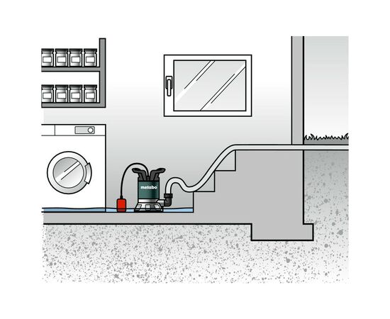 Погружной насос Metabo TP 7500 SI, 300Вт, 7500л/ч, для чистой воды (0250750013), изображение 4 Погружной насос Metabo TP 7500 SI, 300Вт, 7500л/ч, для чистой воды (0250750013), изображение 4