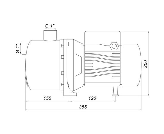 Циркуляційний насос Optima поверхневий JET100S-PL, 3.6м куб., 1.1кВт, 230В (7579), зображення 5