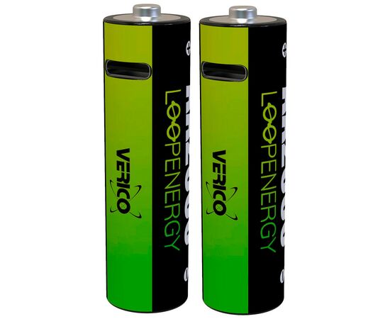 Аккумулятор Verico AA USB Type-C 1700mAh 1.5V Li-ion * 2 (LoopEnergy) (1UDBT-A1WEA2-NN)