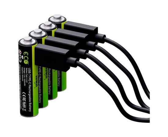 Аккумулятор Verico AA USB Type-C 1700mAh 1.5V Li-ion * 4 (LoopEnergy) (1UDBT-A1WEAC-NN), изображение 2 Аккумулятор Verico AA USB Type-C 1700mAh 1.5V Li-ion * 4 (LoopEnergy) (1UDBT-A1WEAC-NN), изображение 2