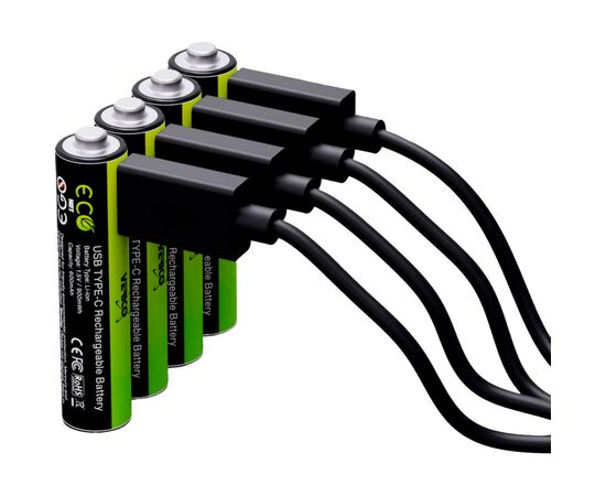 Аккумулятор Verico AAA USB Type-C 600mAh 1.5V Li-ion * 4 (LoopEnergy) (1UDBT-A2WEBC-NN), изображение 2 Аккумулятор Verico AAA USB Type-C 600mAh 1.5V Li-ion * 4 (LoopEnergy) (1UDBT-A2WEBC-NN), изображение 2