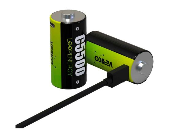 Аккумулятор Verico C/R14 USB Type-C 3700mAh 1.5V Li-ion * 2 (LoopEnergy) (1BTOV-A4N0A2-NN), изображение 3 Аккумулятор Verico C/R14 USB Type-C 3700mAh 1.5V Li-ion * 2 (LoopEnergy) (1BTOV-A4N0A2-NN), изображение 3