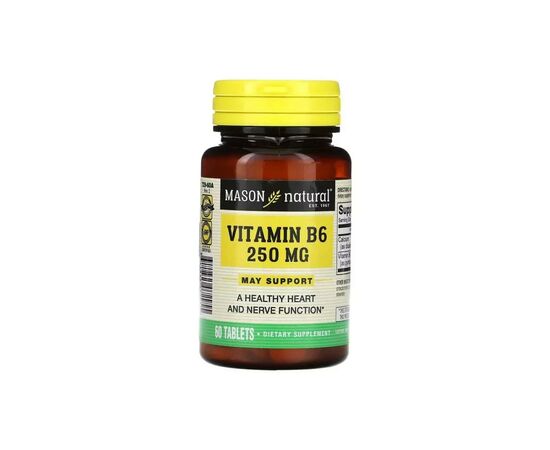 Витамин Mason Natural Витамин B6, 250 мг, Vitamin B6, 60 таблеток (MAV-07295)