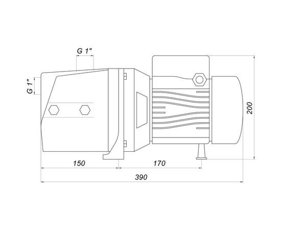 Циркуляційний насос Optima поверхневий JET150-PL, 3.6м куб., 1.3кВт, 230В (8097), зображення 6