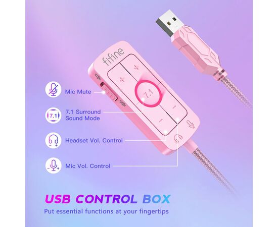 Наушники Fifine H9P Pink (H9P), изображение 5 Наушники Fifine H9P Pink (H9P), изображение 5