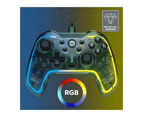 Геймпад Canyon Brighter GP-02 Wired RGB 4in1 PS3/Android BOX-TV/Nintendo Crystal (CND-GP02), изображение 5 Геймпад Canyon Brighter GP-02 Wired RGB 4in1 PS3/Android BOX-TV/Nintendo Crystal (CND-GP02), изображение 5