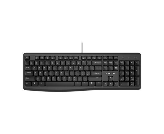 Клавиатура Canyon KB-50 Slim USB UA Black (CNE-CKEY5), изображение 2 Клавиатура Canyon KB-50 Slim USB UA Black (CNE-CKEY5), изображение 2