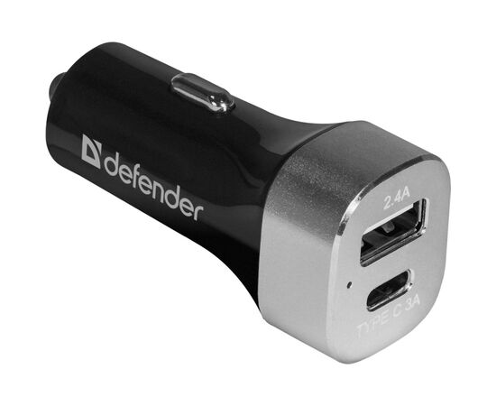 Зарядний пристрій Defender UCG-01 авто, 1 порт USB + TypeC, 5V / 5.4A (83569)
