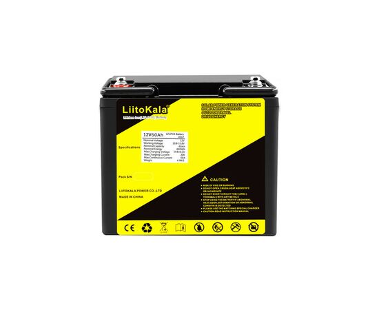 Батарея LiFePo4 Liitokala LiFePO4 12V-60Ah (12V 60Ah LiFePO4), изображение 3 Батарея LiFePo4 Liitokala LiFePO4 12V-60Ah (12V 60Ah LiFePO4), изображение 3