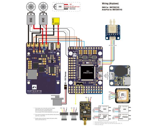 Полетный контроллер (FC) MATEKSYS H743-WING V3 (H743-WING-V3/HP024.0084-V3), изображение 3 Полетный контроллер (FC) MATEKSYS H743-WING V3 (H743-WING-V3/HP024.0084-V3), изображение 3