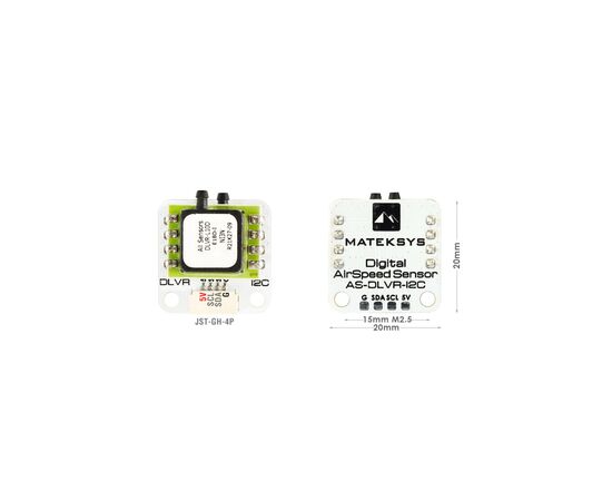Датчик воздушной скорости MATEKSYS AS-DLVR-I2C (AS-DLVR-I2C/HP024.0092), изображение 5 Датчик воздушной скорости MATEKSYS AS-DLVR-I2C (AS-DLVR-I2C/HP024.0092), изображение 5