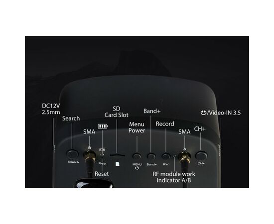 Очки FPV Foxeer DVR 5.8GHz 40CH X Band (MR1712G5), изображение 6 Очки FPV Foxeer DVR 5.8GHz 40CH X Band (MR1712G5), изображение 6