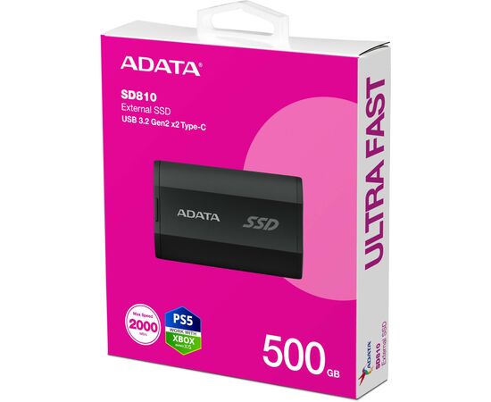 Накопитель SSD USB 3.2 500GB ADATA (SD810-500G-CBK), изображение 5 Накопитель SSD USB 3.2 500GB ADATA (SD810-500G-CBK), изображение 5