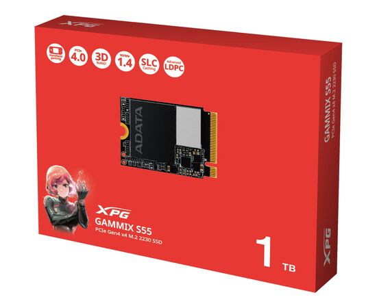 Накопитель SSD M.2 2230 1TB GAMMIX S55 ADATA (SGAMMIXS55-1T-C), изображение 3 Накопитель SSD M.2 2230 1TB GAMMIX S55 ADATA (SGAMMIXS55-1T-C), изображение 3