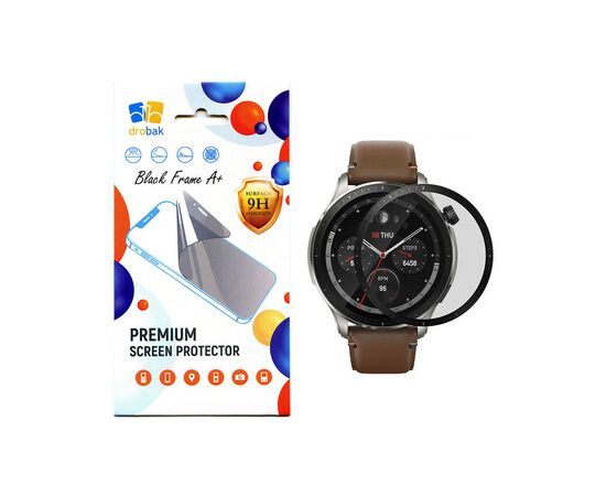 Стекло защитное Drobak Amazfit GTR 4 Black Frame A+ (323215)